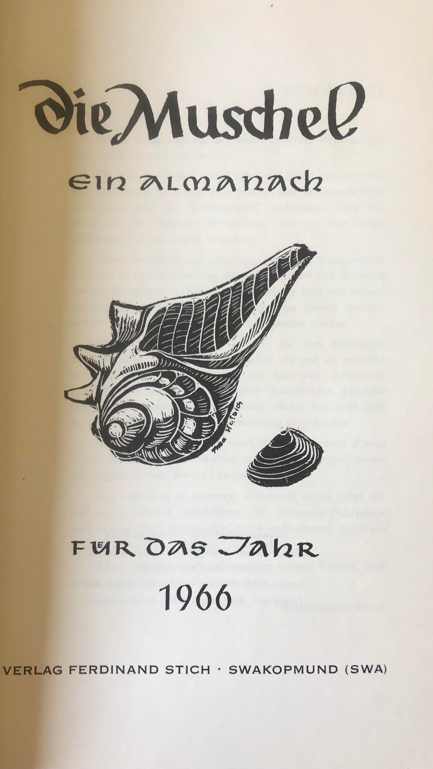 Book 2.24. SWA - Die Muschel - Ein Almanack für das Jahr 1966 / The Shell - a calendar for the year 1966
