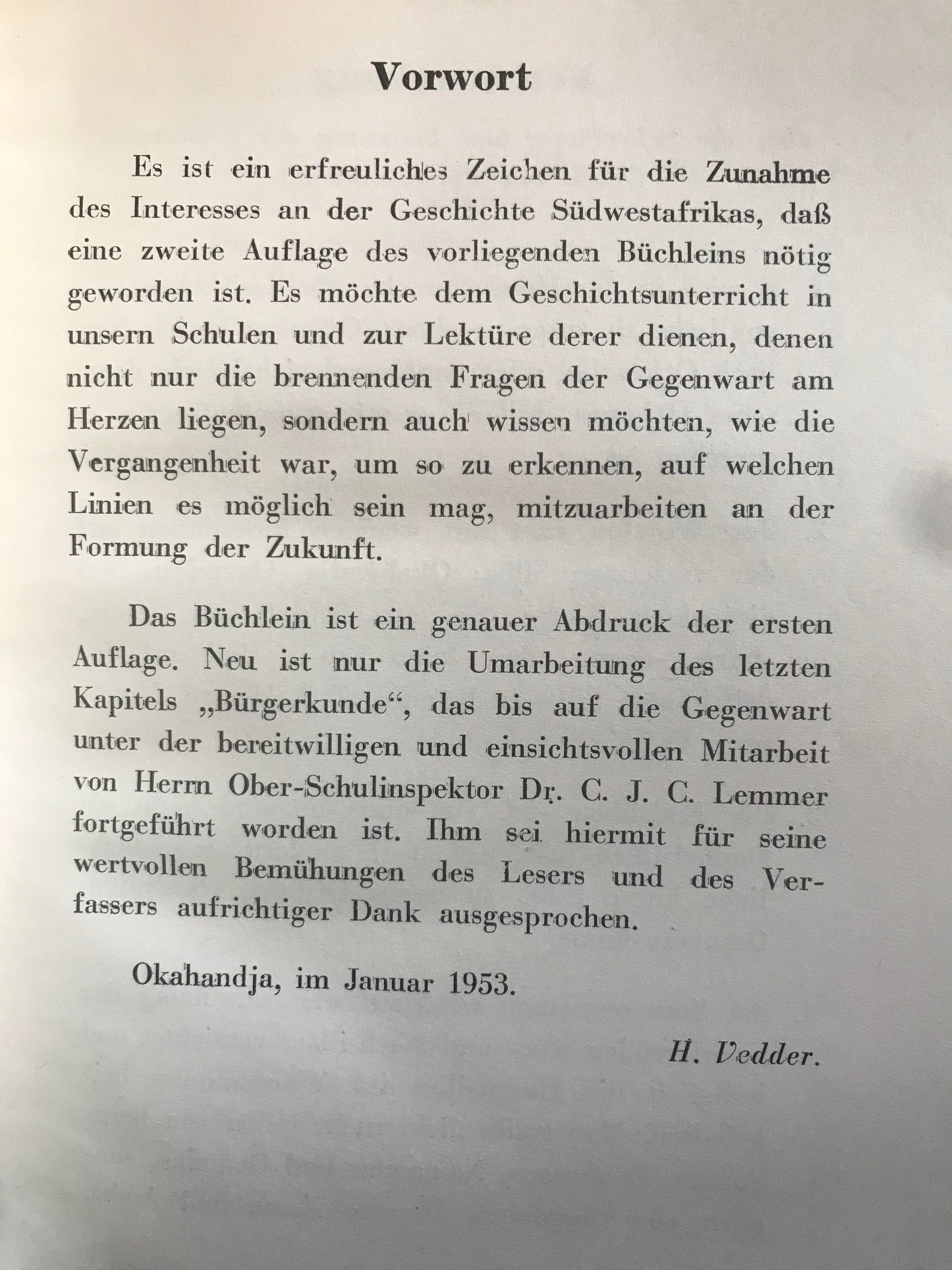 Book 2.26 DSWA - Einführung in die Geschichte Südwestafrikas - Dr. H. Vedder - 1953 / Introduction to the History of South West Africa