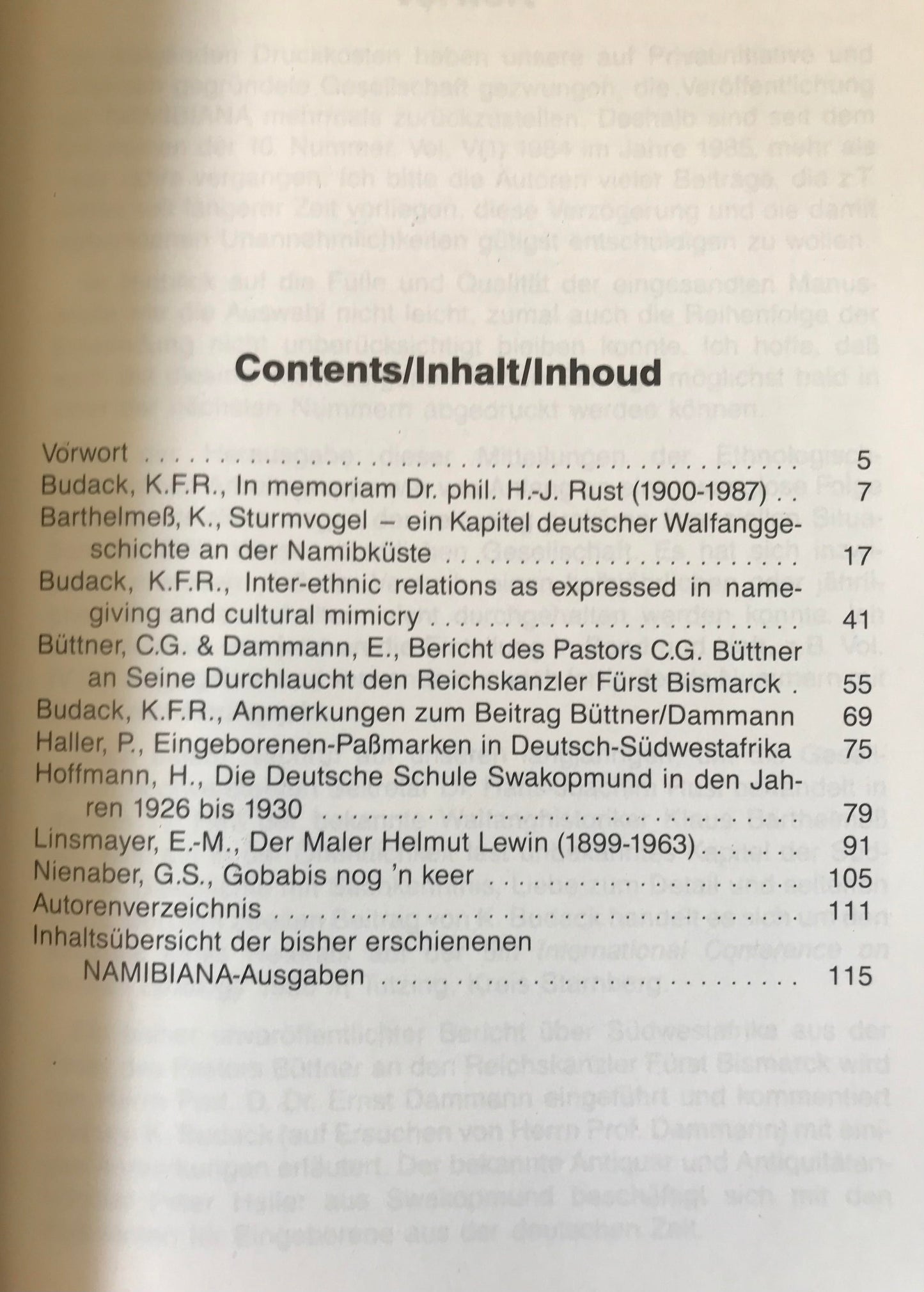 Book 2.3. Namibiana, Nr.11 - 1987 - Mitteilungen der ethnologisch-historischen Arbeitsgruppe