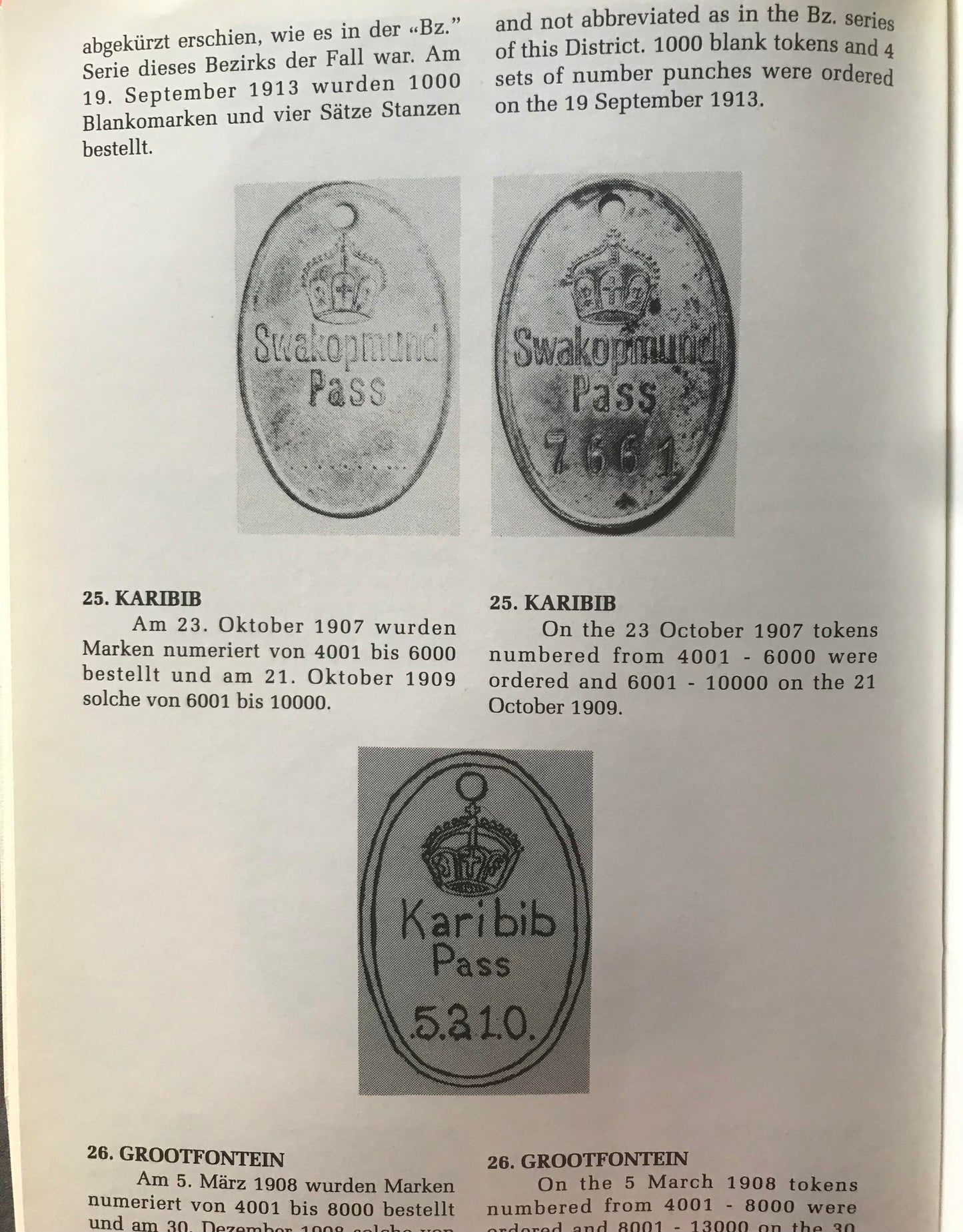 Book 2.31 DSWA, Die Eingeborenen Passmarken von Deutsch-Südwestafrika, Erstauflage 1991 / The Native Tokens of German South West Africa, first edition