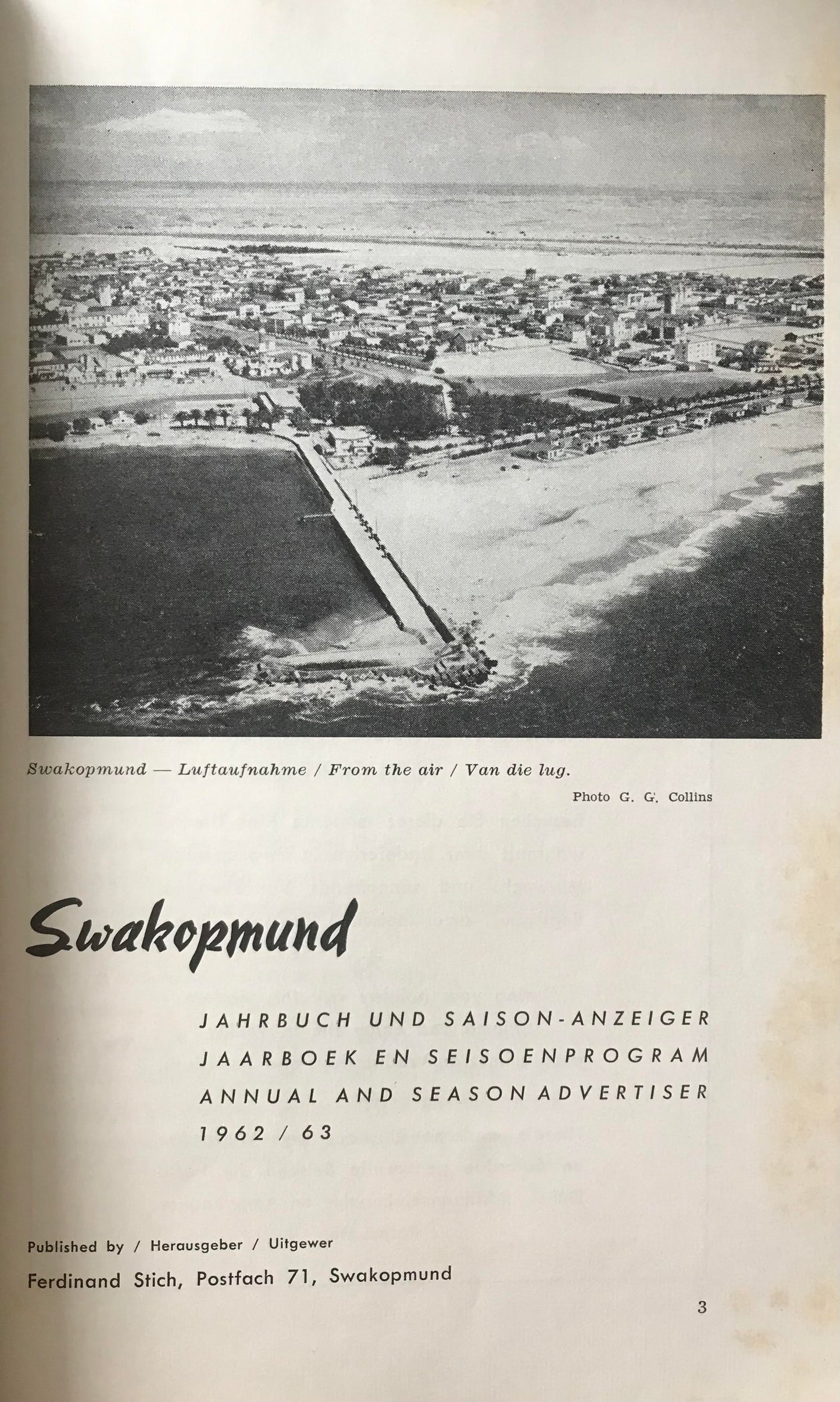 Book 2.34 SWA, Swakopmund 1962/63 Jahrbuch, Annual, jaarboek