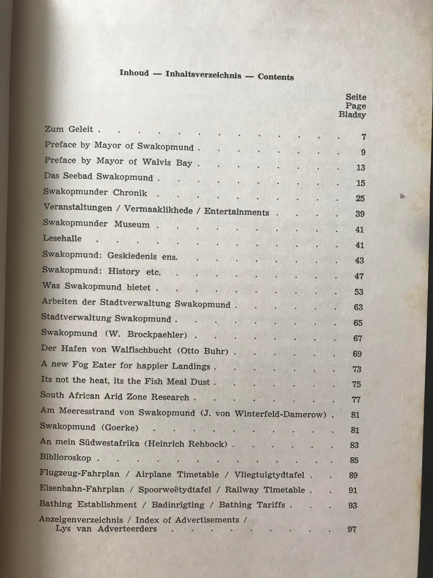 Book 2.34 SWA, Swakopmund 1962/63 Jahrbuch, Annual, jaarboek