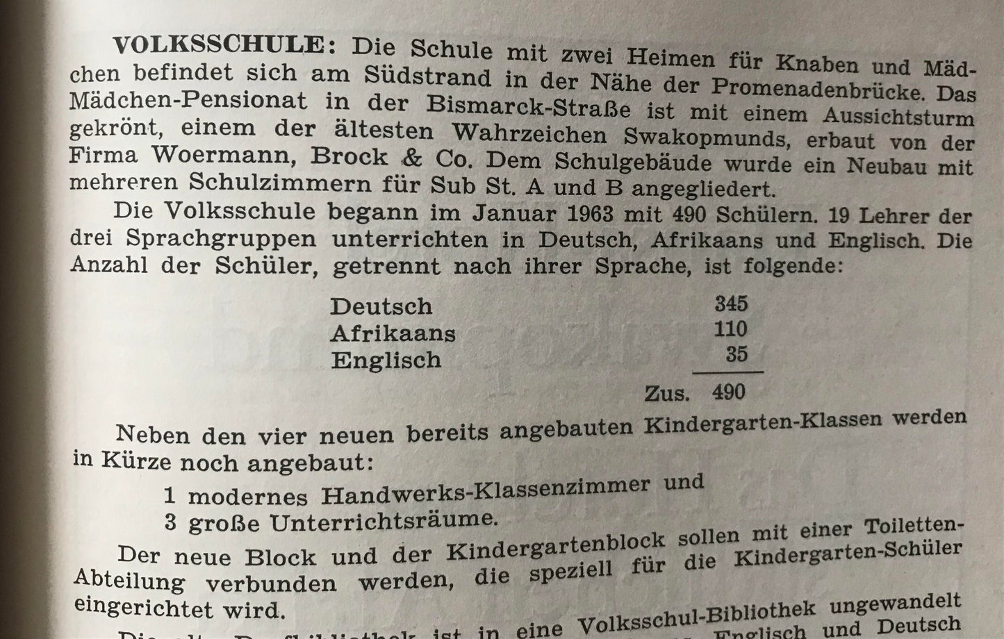 Book 2.35 SWA - Swakopmund 1963/64 Jahrbuch,annual, jaarboek