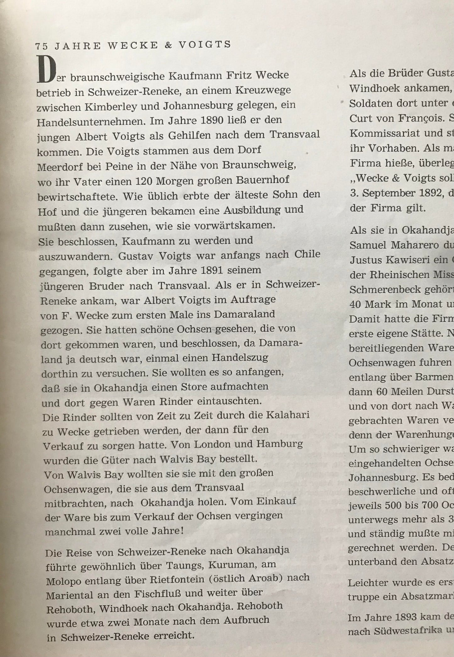 Book 2.40 SWA - Wecke & Voigts 1892 - 1967 - 75 Jahre/years/jare
