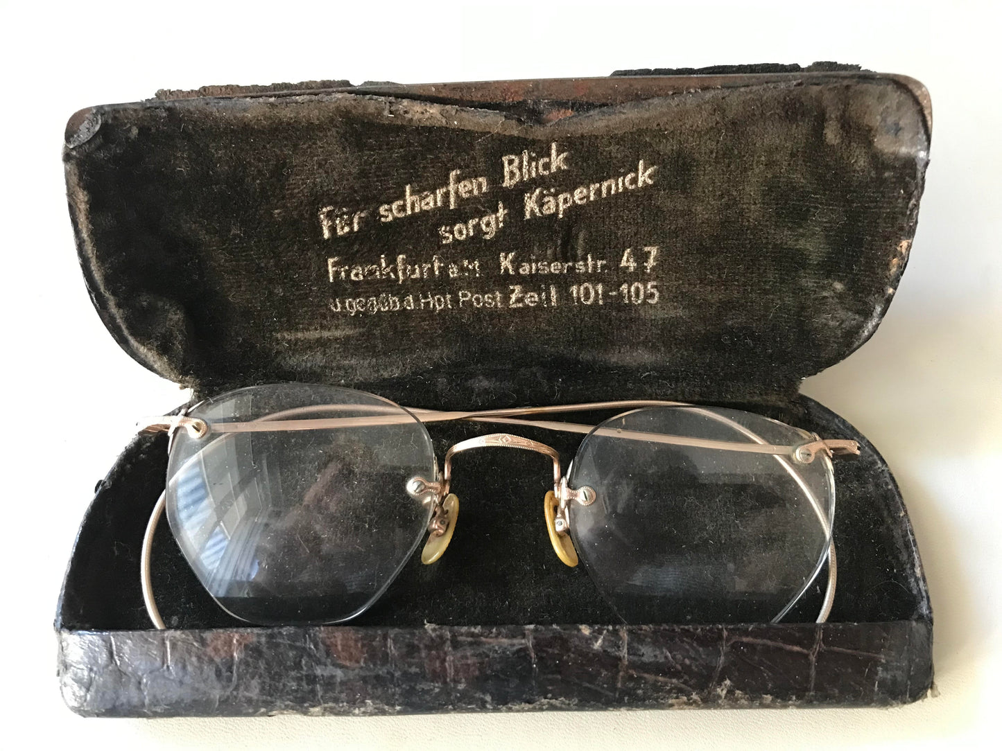Jewellery 1.1. Vintage German Eyewear from 1900 / Vintage Deutsche Brille mit Etui um 1900