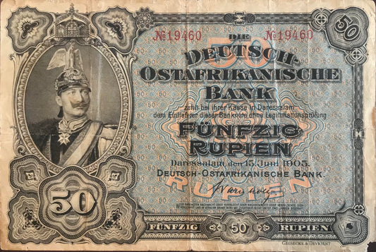 MV001 - B-note - 50 Rupees - German East Africa - 15June1905 / 50 Rupien - Deutsch-Ostafrika, 15. Juni 1905
