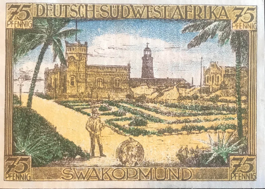 MV010 - Voucher - 75 Pfennig - GSWA - 4 September 1921 - series A / Gutschein - 75 Pfennig - DSWA - 4. September 1921