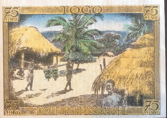 MV011 - Voucher - 75 Pfennig - Togo - 4 September 1921 / Gutschein - 75 Pfennig - Togo - 4. September 1921