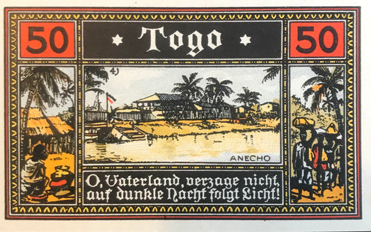 MV015  - Coupon - 50 Pfennig - Togo - April 1922 / Gutschein - 50 Pfennig - Togo - April 1922
