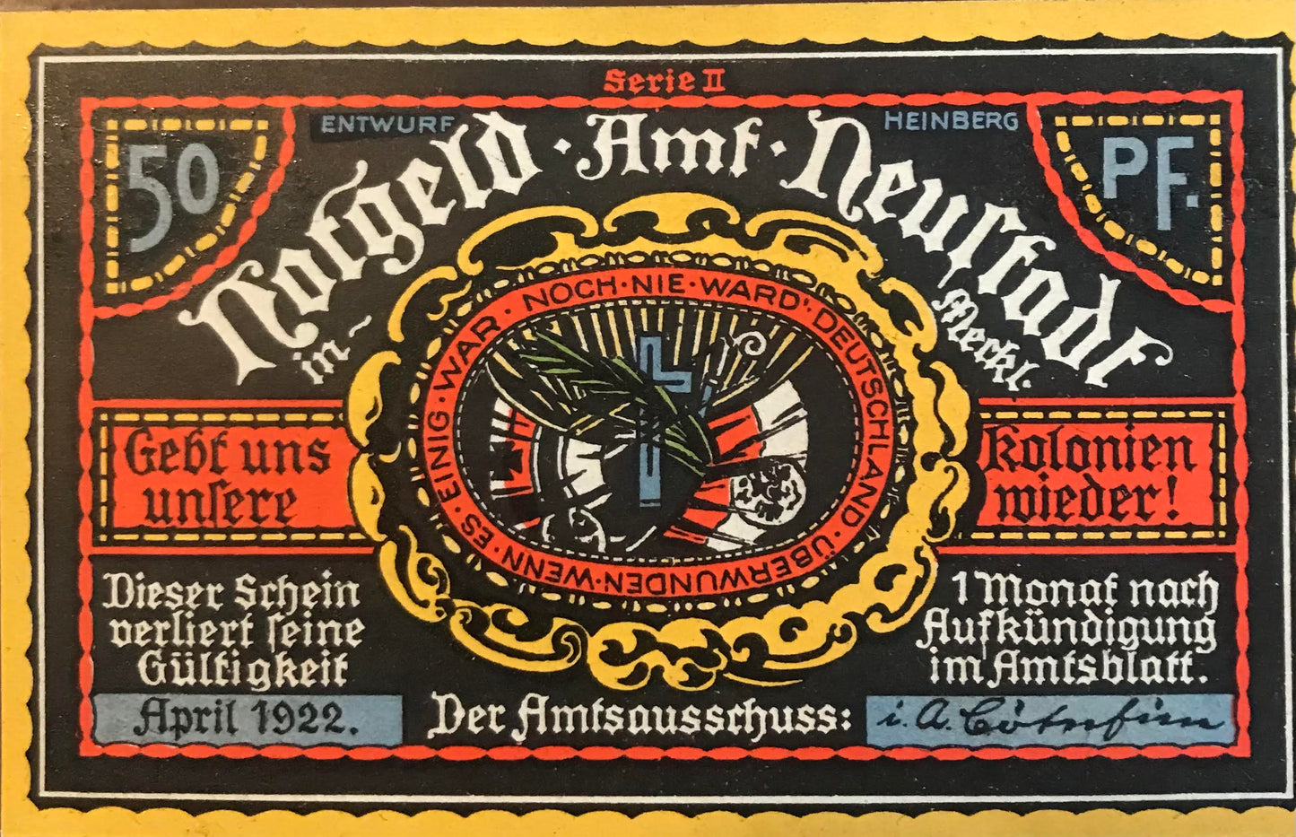 MV017 - Coupon - 75 Pfennig - German Eastafrica - Series I, April 1922 / Gutschein - 75 Pfennig - Deutsch Ostafrika - Serie I, April 1922