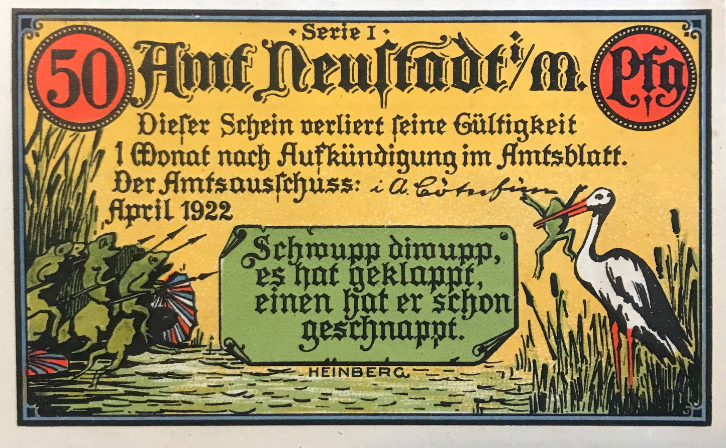 MV018 - Coupon - 50 Pfennig - Camerun - Series I, April 1922 / Gutschein - 50 Pfennig - Kamerun - Serie I, April 1922