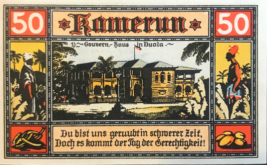 MV018 - Coupon - 50 Pfennig - Camerun - Series I, April 1922  / Gutschein - 50 Pfennig - Kamerun - Serie I, April 1922