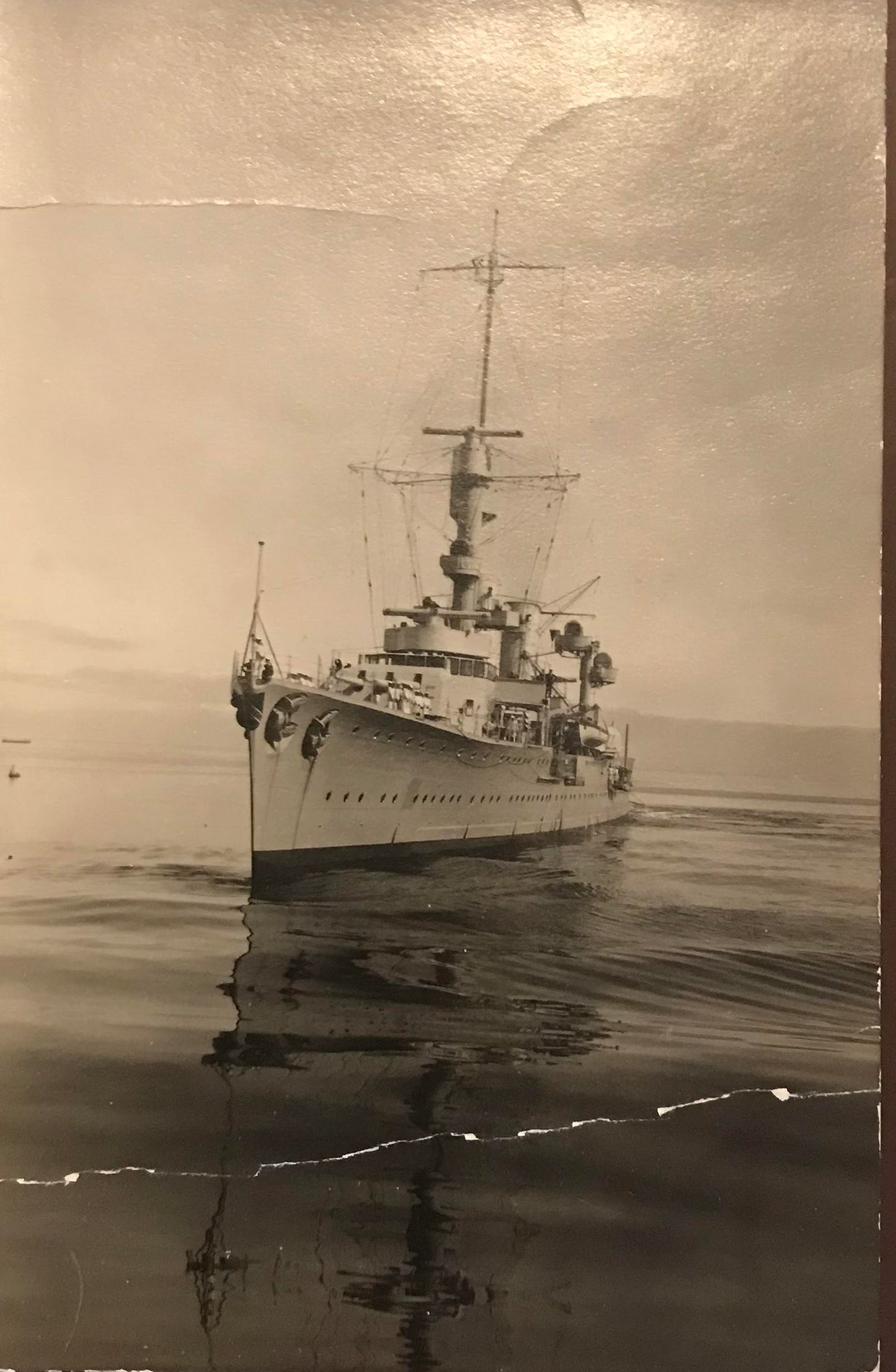 PC0016a - SA orignal postcard - warship / SA Original Postkarte - Kriegsschiff - 1930's