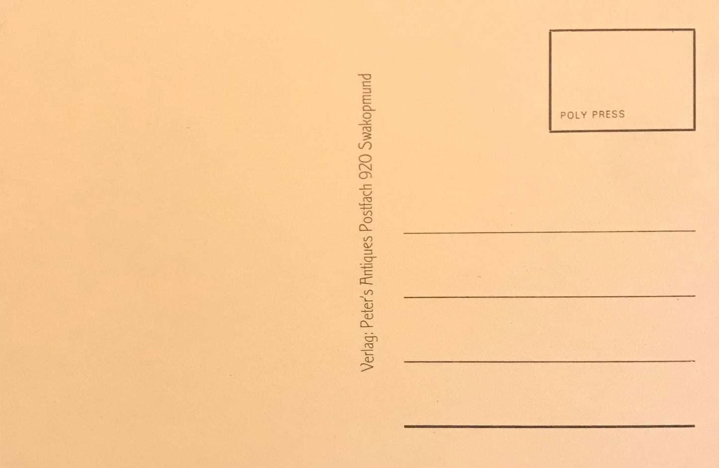 PC 0052 GSWA postcard - Swakopmund 1910 / DSWA Postkarte - Swakopmund 1910 - Nachdruck: Peter's Antiques