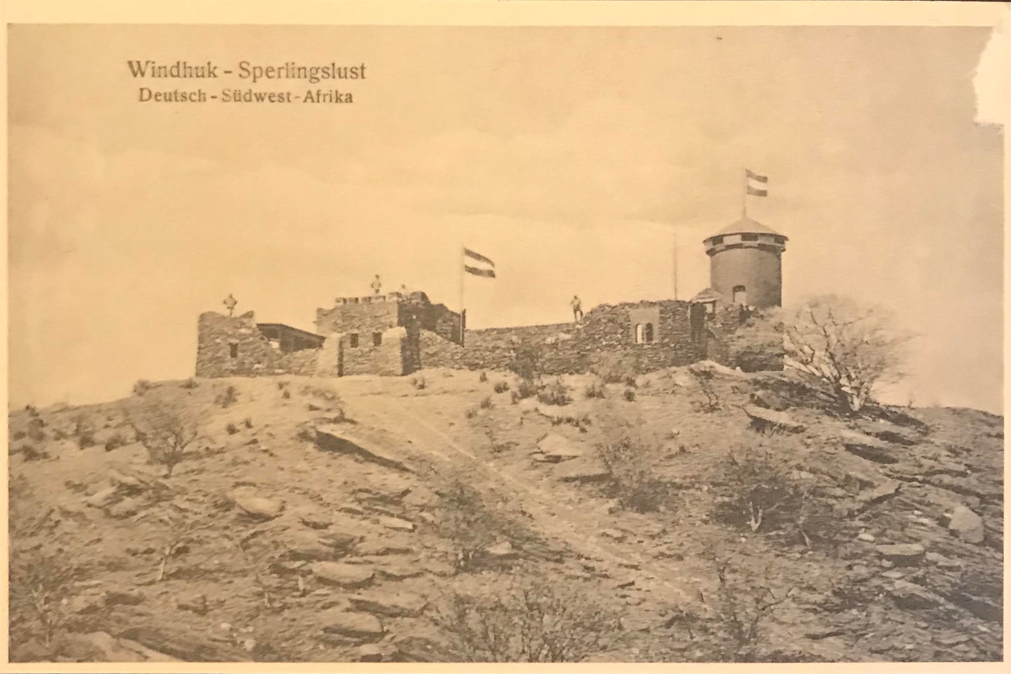 PC 0054 GSWA postcard - Fort Sperlingslust - Windhuk / DSWA Postkarte - Fort Sperlingslust - Windhuk - Nachdruck: Peter's Antiques