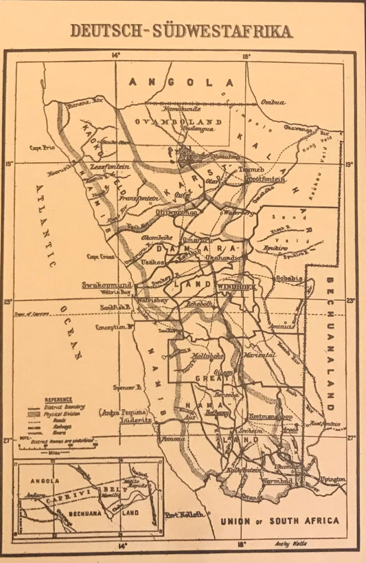 PC 0055 GSWA postcard - map of GSWA / DSWA Postkarte - Landkarte von DSWA : Nachdruck: Peter's Antiques