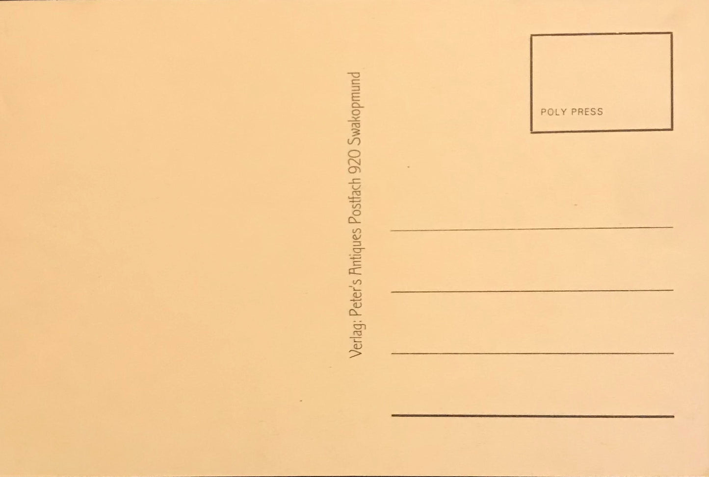 PC 0056 GSWA postcard - Buildings in Bismarckstreet, Lüderitz Bay / DSWA Postkarte - Gebäude in der Bismarckstrasse, Lüderitzbucht - Nachdruck: Peter's Antiques