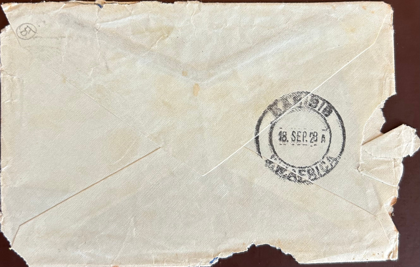 PC 0079 - SWA - Posted Letter to Mr Paul Makowski c/o Herrn H.Staebe, Karibib, SWA / Postbrief an Herrn Paul Makowski zH Herrn H.Staebe, Karibib, SWA