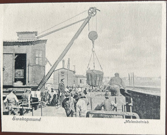 PC 0086 - DSWA - Swakopmund - Molenbetrieb - unzirkulierte Postkarte - mit Marke des Kaiserlichen Hafenbauamt, Swakopmund