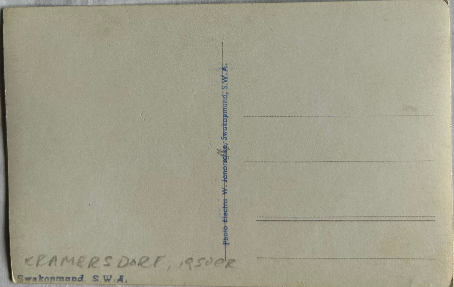 PC 0094 - SWA - Gebäude in Kramersdorf, Swakopmund 1950er / building in Kramersdorf, Swakopmund, SWA - 1950's