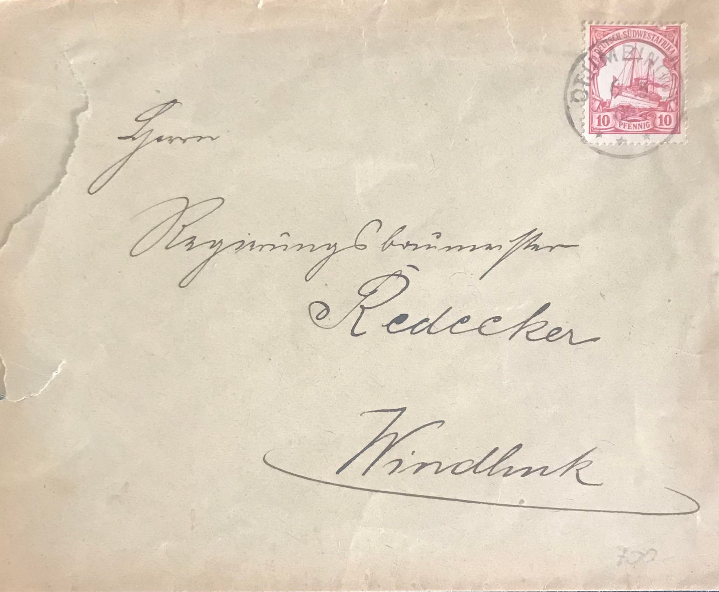 PC0101 - Briefumschlag: Regierungsbaumeister Redecker / Envelope: Government architect Redecker