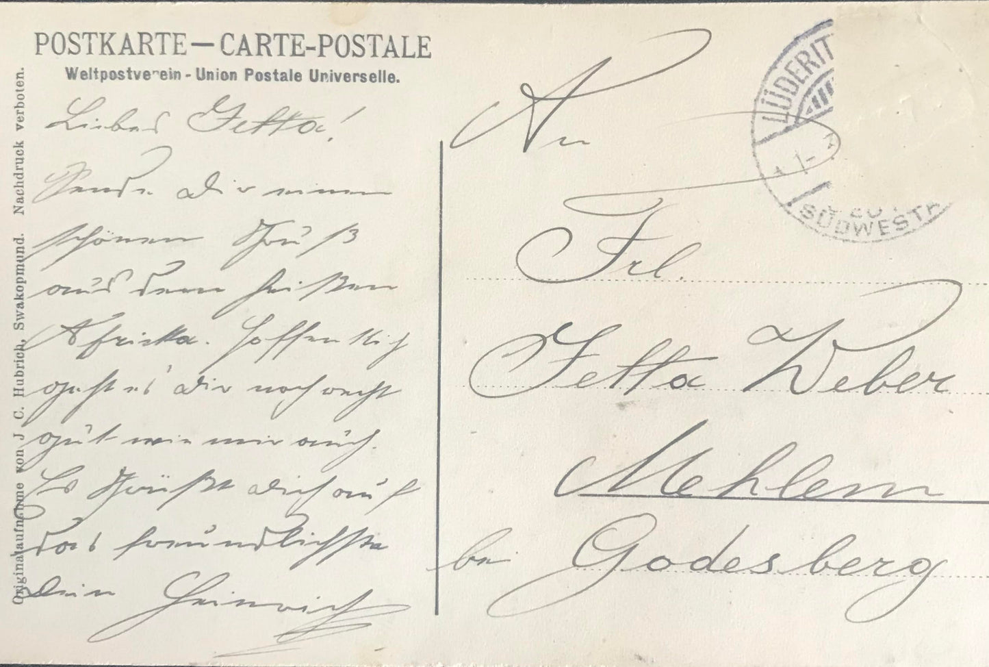 PC0116 - DSWA - Oranje-Fluss bei Ramansdrift / GSWA - Oranje River at Ramansdrift - J.C.Hubrich collection