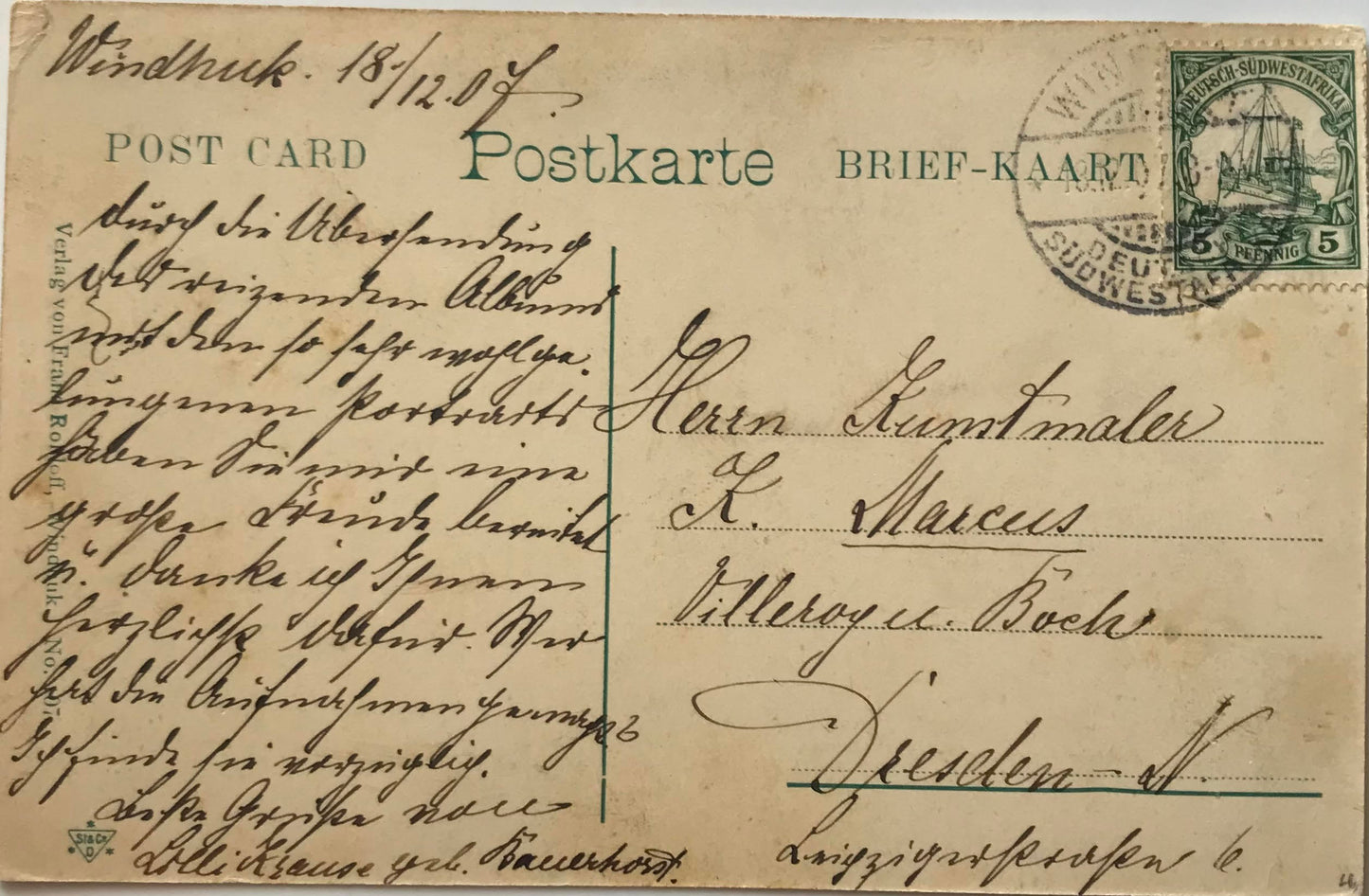 PC0156 - DSWA - Governmentsgarten, Windhuk, Dez 1907 / GSWA - Governmentsgarden, Windhoek, Dec1907