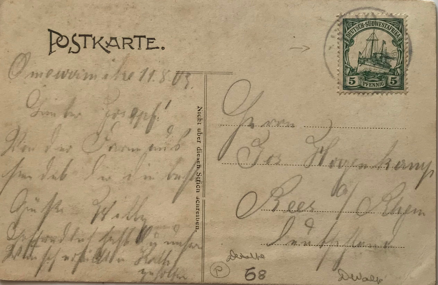 PC0162 - DSWA Postkarte, Partie im Owamboland - 1909 / GSWA postcard, Owamboland