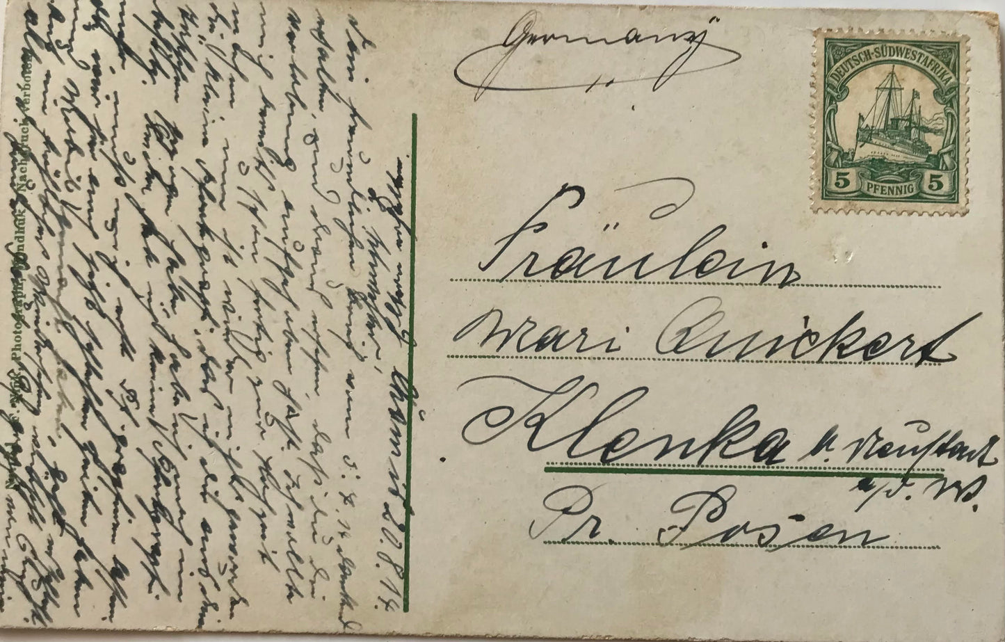 PC0163 - DSWA Postkarte - spielender Owamboknabe / GSWA post card - playing Owambo boy - mint stamp