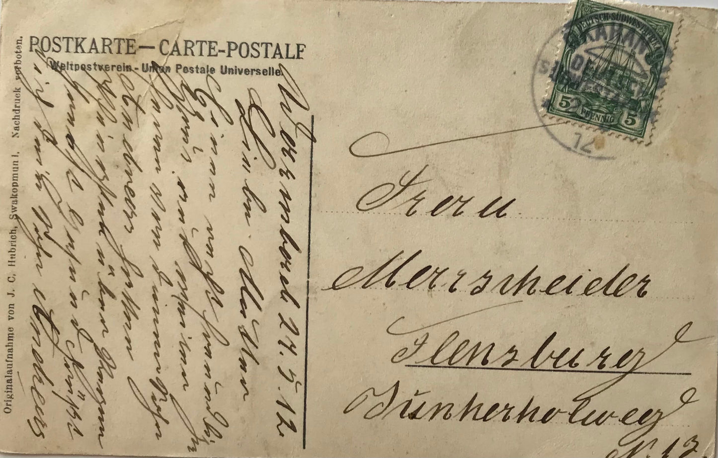 PC0170 - DSWA Postkarte - Heirachabis Kirche und Missions-Gebäude 1912 / DSWA postcard - Heirachabis church and mission building 1912