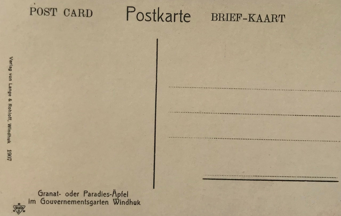 PC0196 - DSWA Postkarte - Granat - und Paradiesäpfel im Regierungsgarten Windhuk / GSWA postcard - Governmentsgarden Windhuk