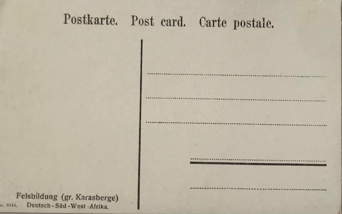 PC0204 - DSWA Postkarte - Felsbildung bei Gr. Karasberge / GSWA postcard - rock formation at Great Karas mountains