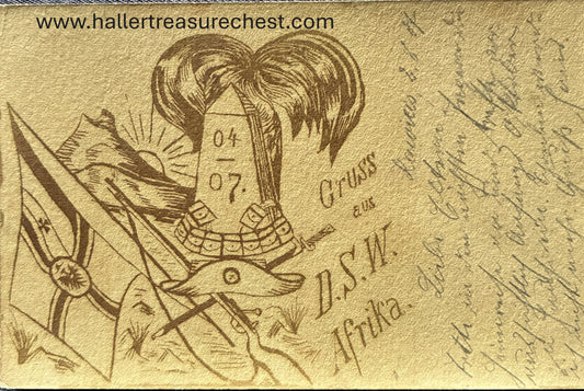 PC Nord - Süd 1.3. DSWA - Gruss aus DSW Afrika - Gibeon 1907 / GSWA - greetings from GSW Africa Gideon 1907