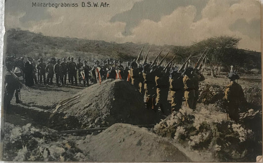 PC STR 10.4. DSWA Postkarte - Schutztruppen - Militärsbegräbnis / GSWA Postcard - Schutztruppen - Military funeral