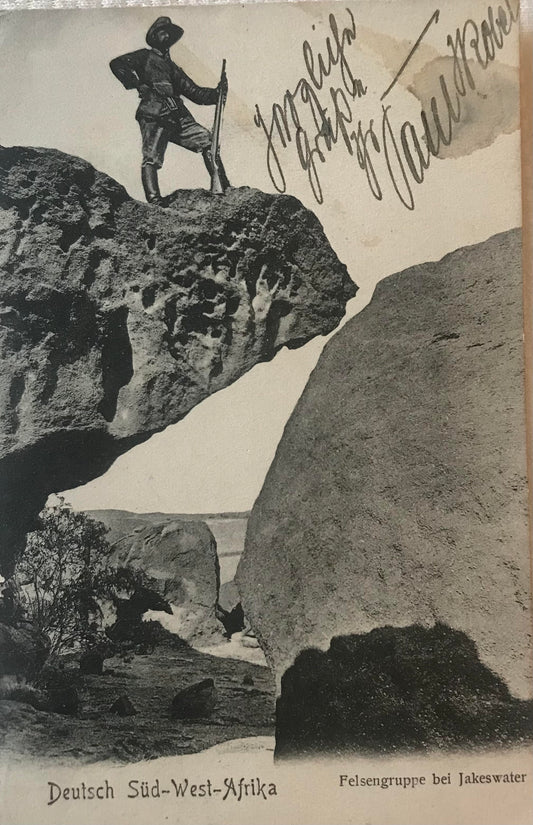 PC STR 11.8. DSWA Schutztruppe - Felsengruppe bei Jakeswater 1906 / GSWA Schutztruppe - Group of rocks near Jakeswater