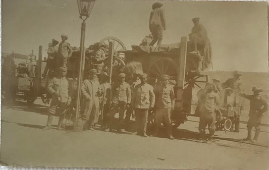 PC STR 13.5. DSWA Postkarte - Wagentransport per Eisenbahn / GSWA postcard - transport of wagons by railway