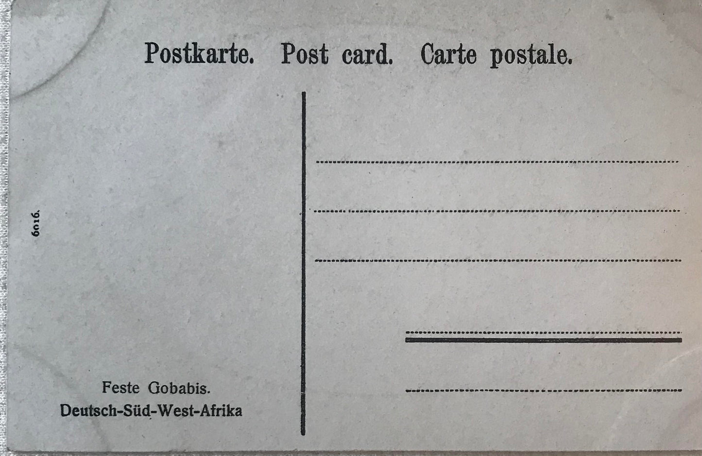 PC STR 17.3. DSWA Postkarte - Feste in Gobabis, Spenker Sammlung, 60/16 / GSWA post card - military compound in Gobabis, Spenker collection, 60/16