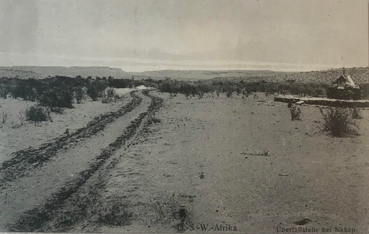 PC STR 18.1. DSWA Postkarte -  Überfallstelle bei Nakap / DSWA postcard - raid site near Nakap /