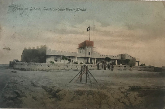 PC STR 18.6. DSWA Postkarte - Feste in Gibeon, gelaufen / GSWA postcard - garnison in Gibeon, poststamped on 3 Jan. 1906 as a soldier's letter - rare!