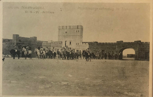 PC STR 19.4. DSWA Postkarte - Ford Namatoni mit Schutztruppentruppe / GSWA postcard - Ford Namatoni with Schutztruppen squad