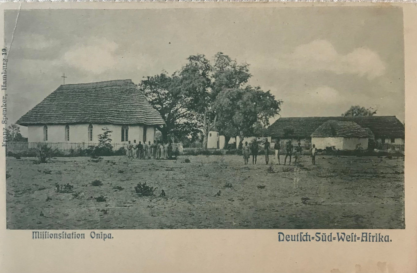 PC STR 20.6. DSWA Postkarte - Missionsstation Onipa, Owambo / DSWA postcard - Mission station Onipa, Owambo
