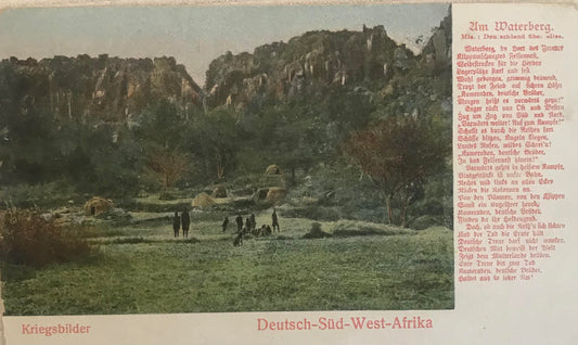 PC STR 7.5. Feldpostkarte - DSWA Schutztruppen- Kriegsbilder - Am Waterberg / Field postcard - DSWA war pictures