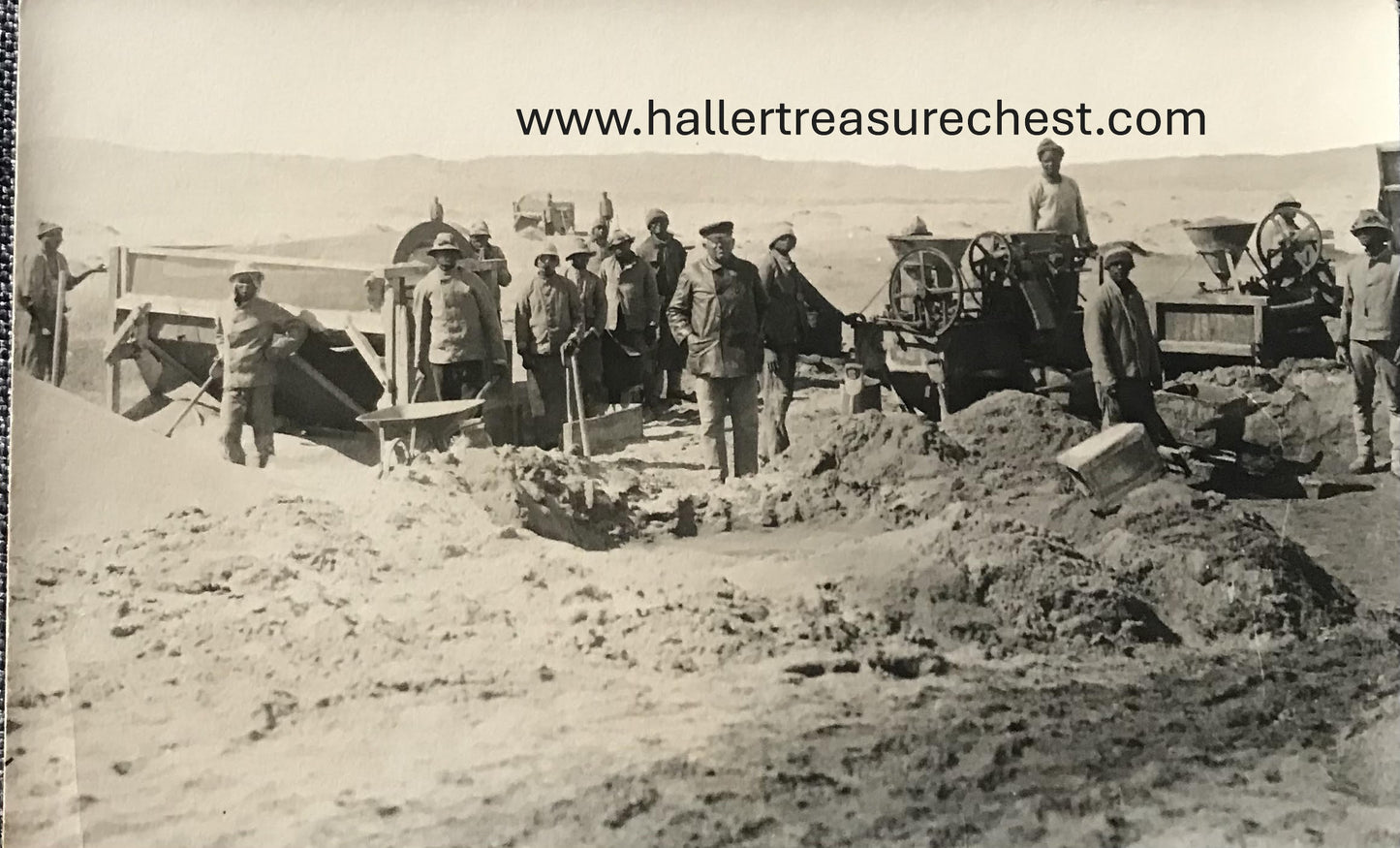 PC SWK-LUD 18.4. DSWA Postkarte, Diamantenfelder der Kolonialen Bergbau Gesellschaft bei Kolmanskop, GSWA postcard, Diamond fields of the Colonial Mining Company near Kolmanskop