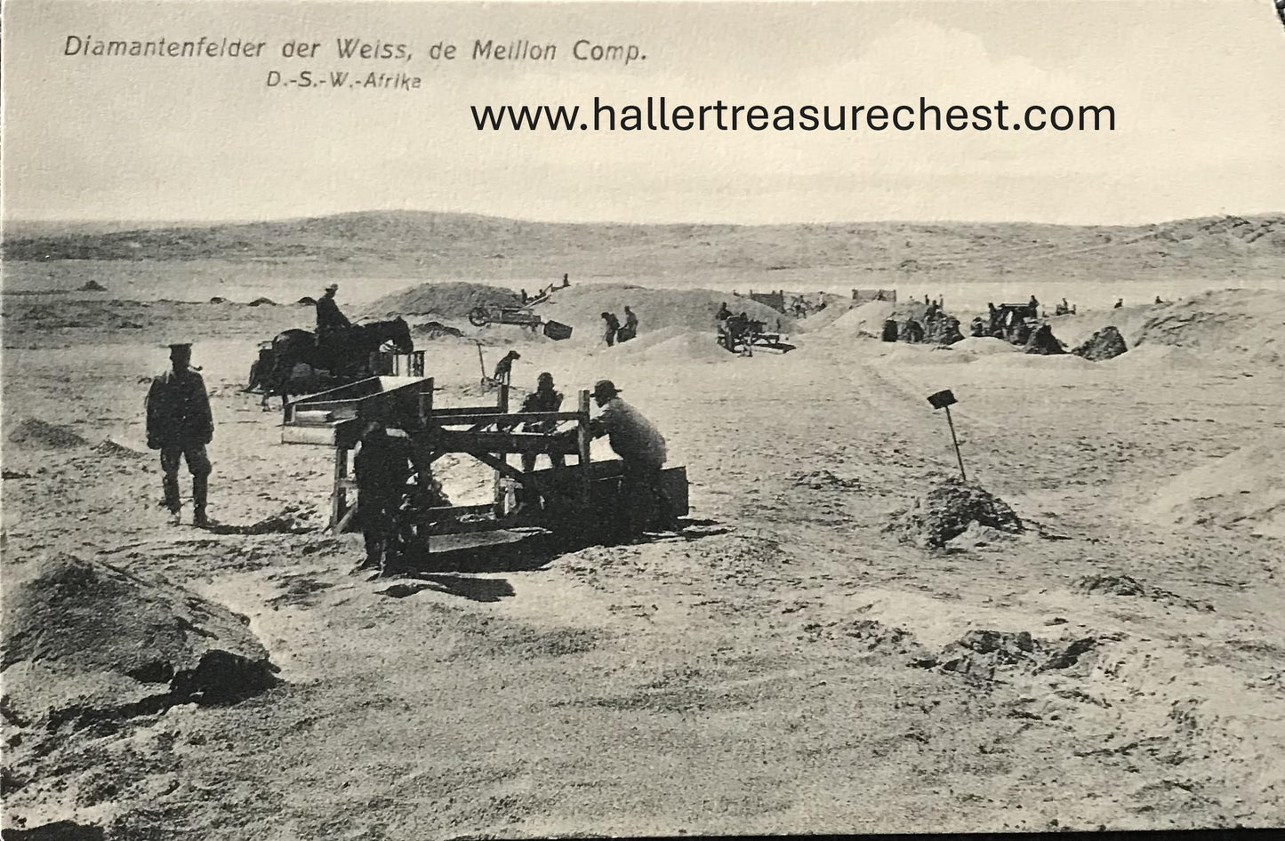 PC SWK-LUD 18.7. DSWA Postkarte, Diamantenfelder der Kolonialen Bergbau Gesellschaft bei Kolmanskop, Nr.8753 GSWA postcard, Diamond fields of the Colonial Mining Company near Kolmanskop