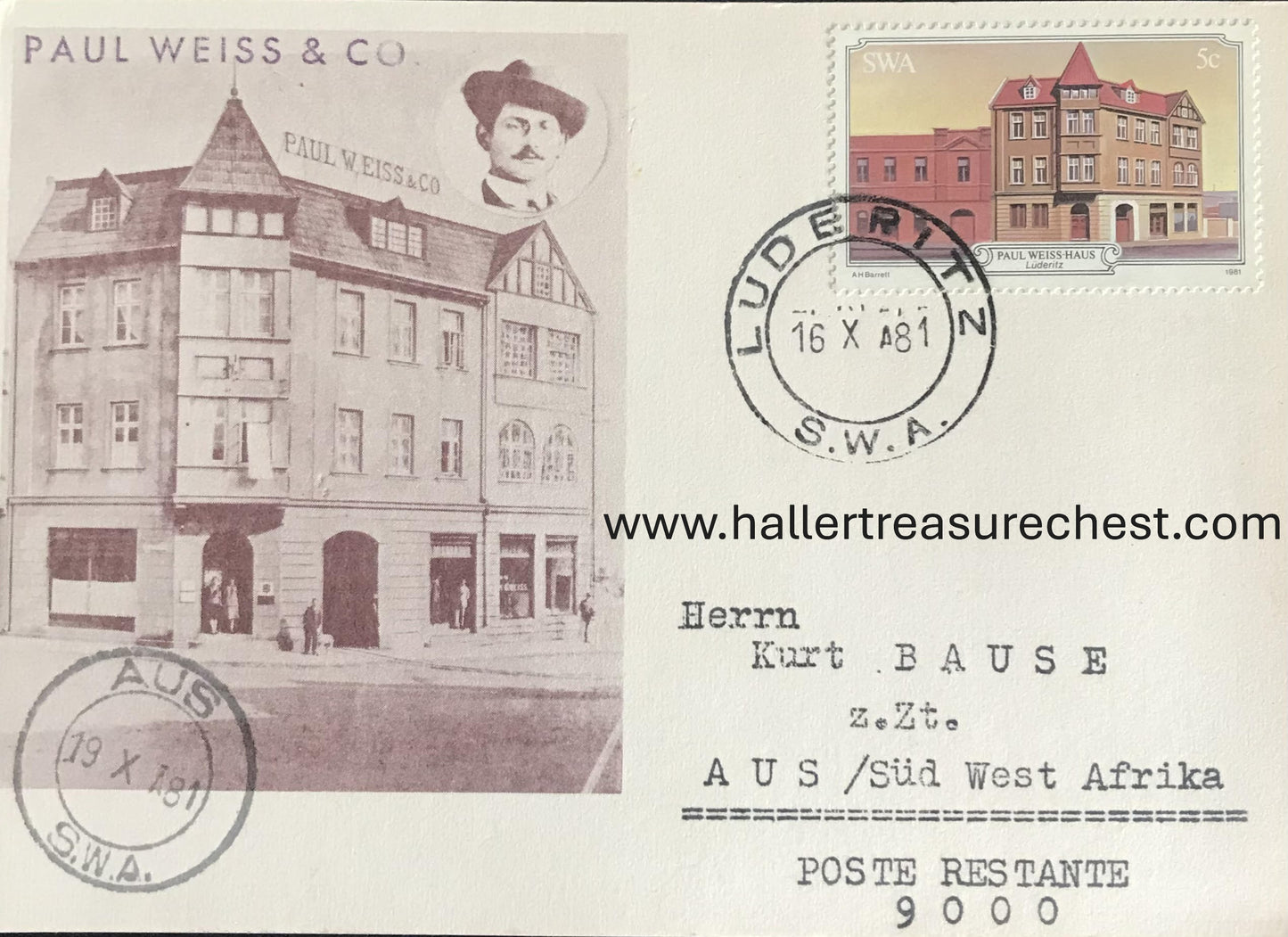 PC SWK-LUD 3.6. SWA Postkarte - Paul Weiss-Haus, Lüderitzbucht / SWA postcard - Paul Weiss-house, Luderitz