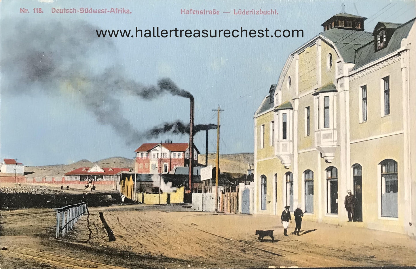 PC SWK-LUD 8.2. Postkarte DSWA, Hafenstrasse, Lüderitzbucht, Nr. 118, Verlag J.C.Hubrich Postcard GSWA, Harbour street, Lüderitzbucht, No. 118