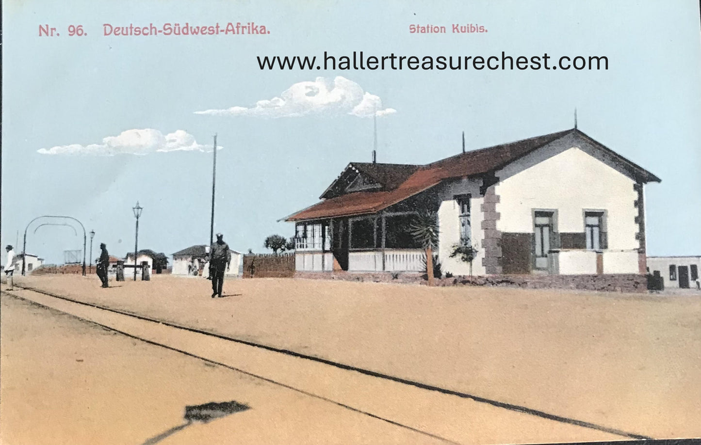 PC SWK-LUD 9.3. DSWA Postkarte - Station Kuibis, Nr. 96, J.C.Hubrich Verlag / GSWA postcard - train station Kuibis, nr 96, J.C.Hubrich publishers