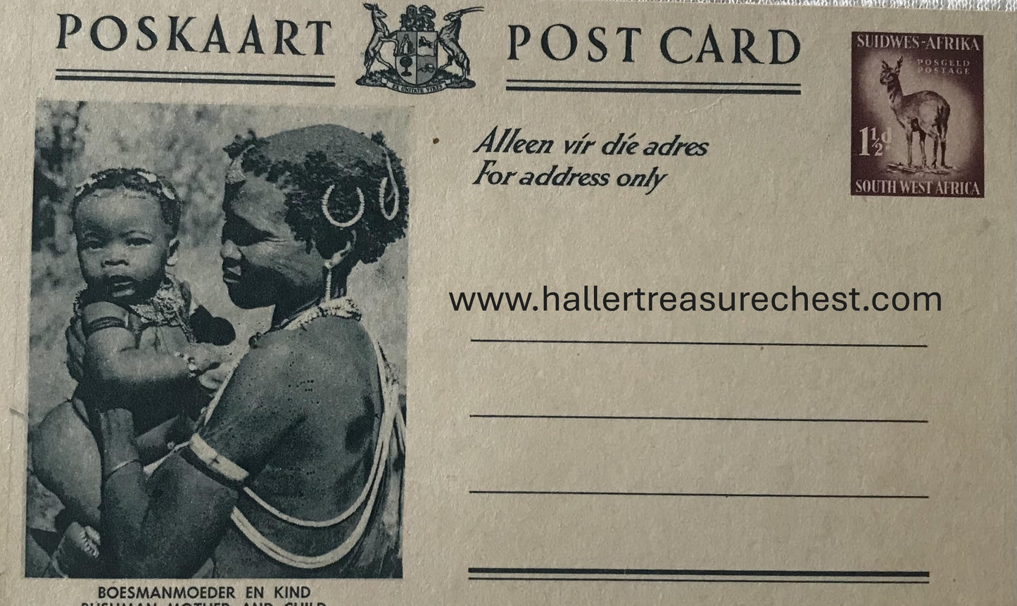 PC Tribes 19.3. SWA Postkarte - Buschmann Mutter mit Kind / SWA post card - Bushmen mother and child