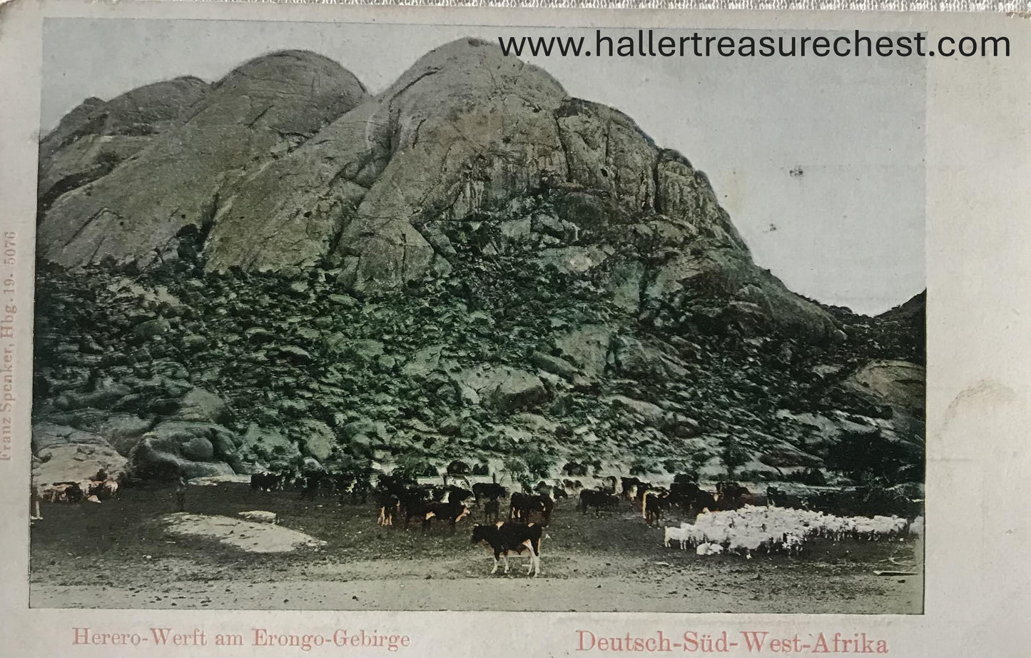 PC Tribes 20.7. DSWA Postkarte - Herero Werft im Erongo Gebirge / GSWA post card - Herero village in Erongo mountains