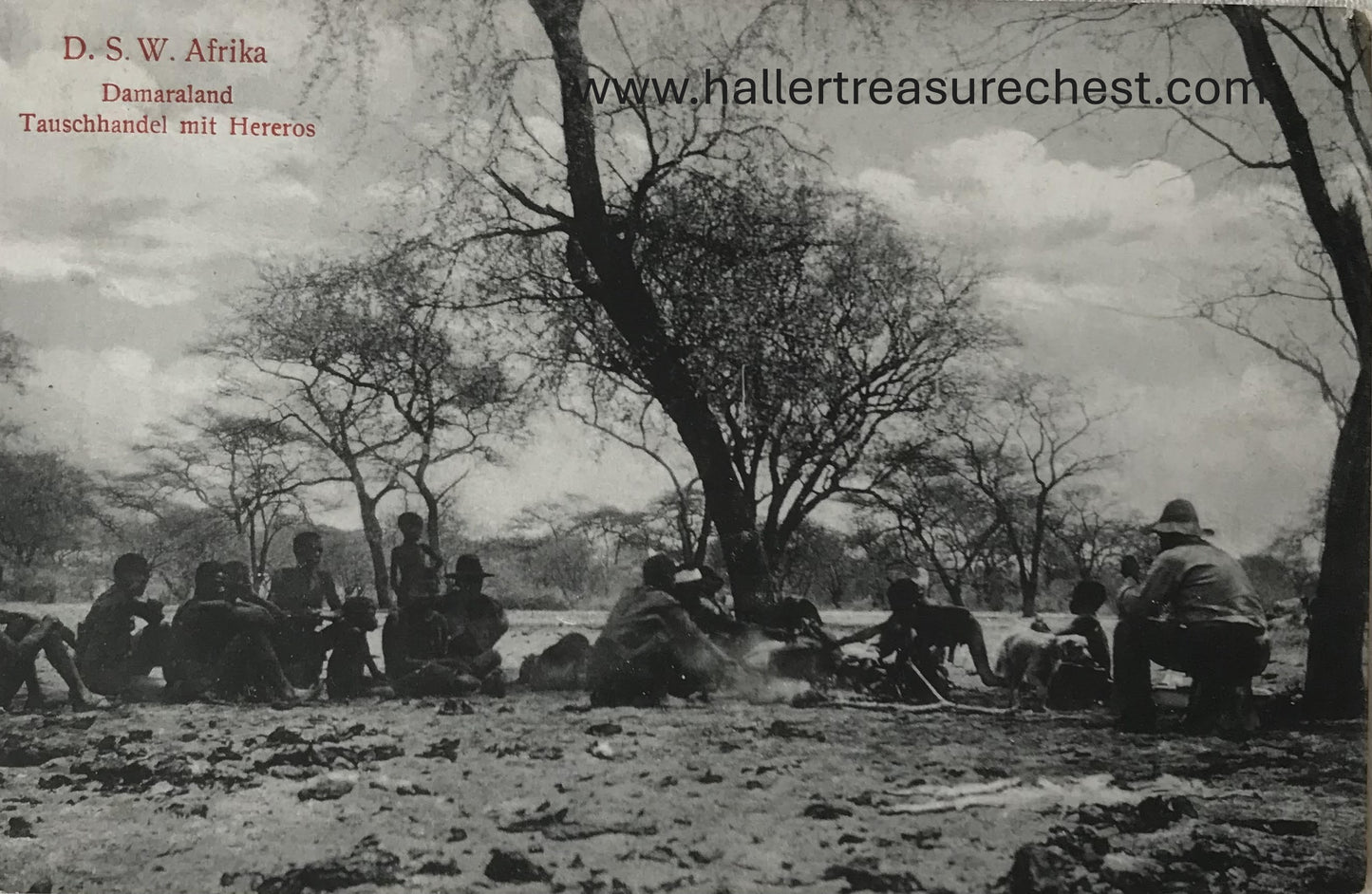 PC Tribes 3.4. DSWA Postkarte - Damaraland - Tauschhandel mit Hereros / GSWA postcard - Damaraland - trading with Hereros